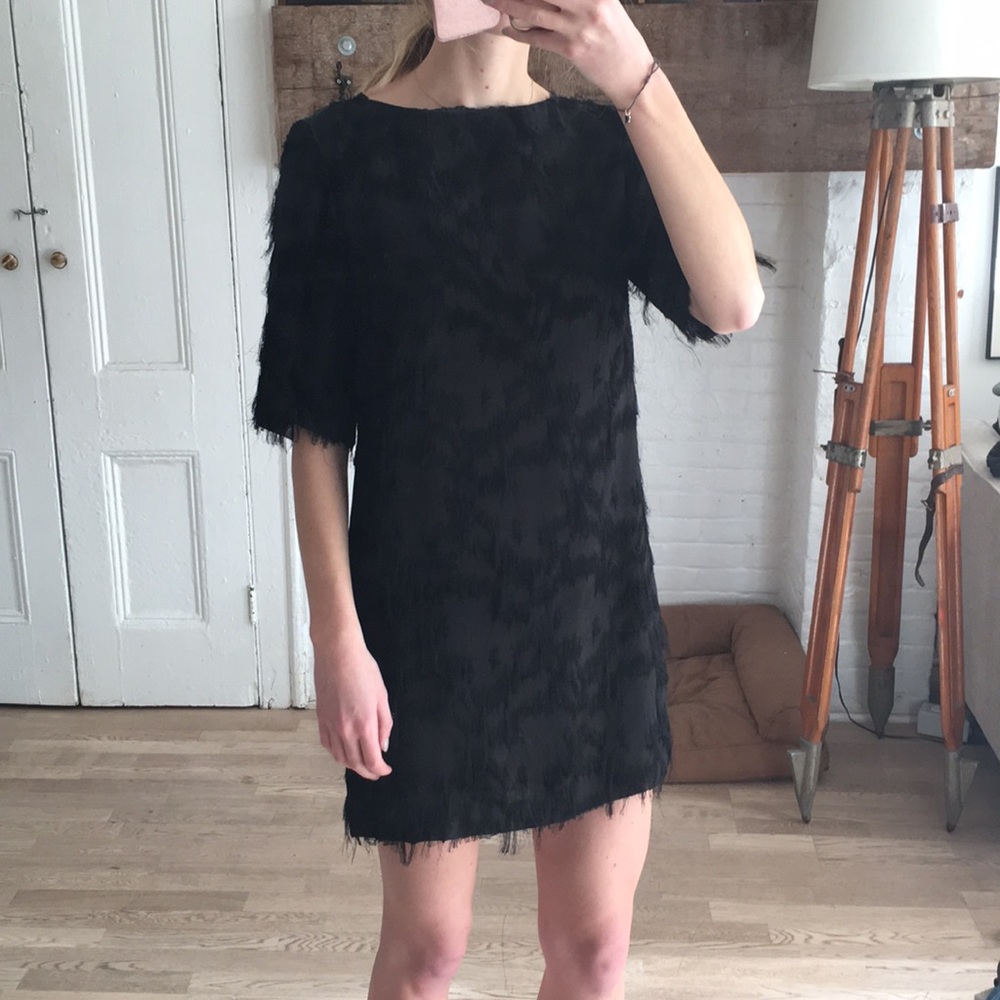 Nicole Miller Fringe Shift Dress